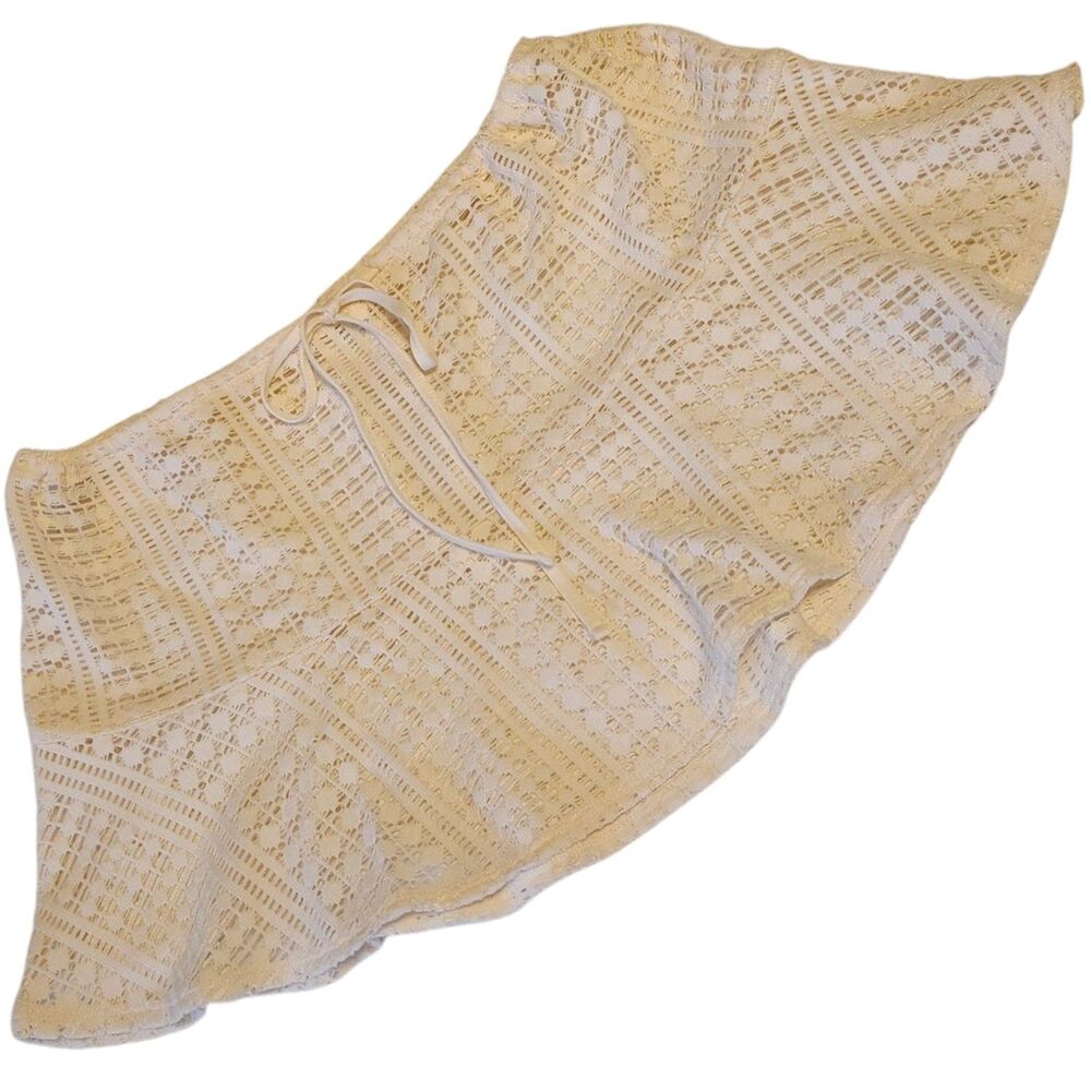 Wild Fable Adjustable Waist Soft Lace Cover-Up Skirt Cream Color Women's Size XL